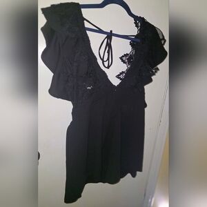 Fashion Nova Black Lace Romper